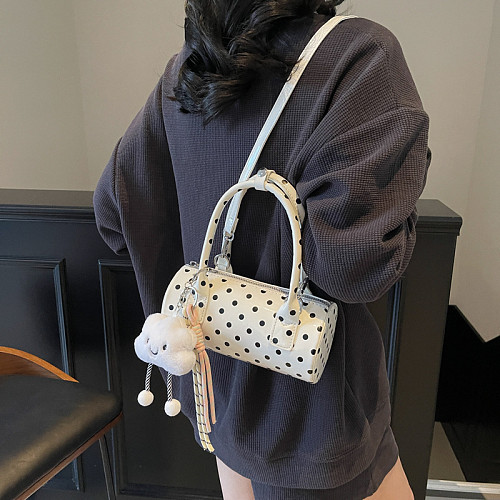 Retro Round Bag Unique Polka Dot Print Handbag Crossbody Bag RS-6174
