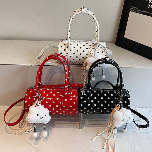 Retro Round Bag Unique Polka Dot Print Handbag Crossbody Bag RS-6174
