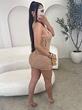 2026 Summer Sexy Halter Neck Knit Solid Color Dress YUNM-59025