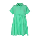 Casual Summer Loose-fitting Shirt Short-sleeved Dress RS-AL346