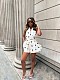 Fashionable Slim Fit Backless Tie Polka Dot Shirt and Shorts Two-Piece Set QZ-7009