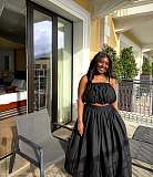 Fashion Solid Color Camisole Strapless Top and A-line Skirt Set QZ-7817