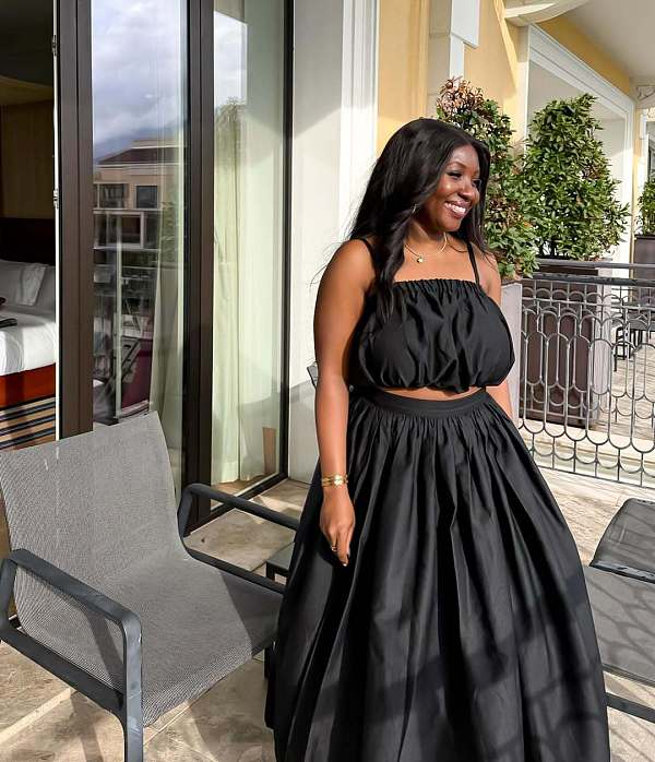 Fashion Solid Color Camisole Strapless Top and A-line Skirt Set QZ-7817