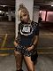 Fashionable Moon Print Elastic Slim Fit Set FC-1457