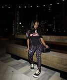 Fashionable Color-Blocked Print Short-Sleeve and Pants Set YZY-9002