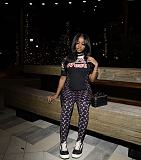 Fashionable Color-Blocked Print Short-Sleeve and Pants Set YZY-9002