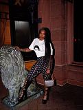 Fashionable and Sexy Moon Print Design Elastic Slim Fit Base Layer Top and Pants Set YZY-9006