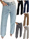 Diamond Washed Jeans Women High-waisted Straight Leg Pants XMOJ-8751