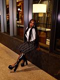Fashionable and Sexy Moon Print Design Elastic Slim Fit Base Layer Top and Pants Set YZY-9006