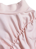 Fashionable High-Neck Sleeveless Waist-Defining Ruffled Irregular Hem Bodycon Short Dress HANI-019