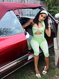 Fashion Polka Dot Strappy Bandeau Neck Halter Backless Headscarf Breast Padded Jumpsuit CM-60322