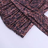 2026 Sexy Leopard Print V-Neck Halter Neck Mini Dress SUM-25484