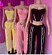 Lovely Casual Sport Straight Front Button Down Pants Set RS-060417