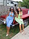 Fashion Polka Dot Strappy Bandeau Neck Halter Backless Headscarf Breast Padded Jumpsuit CM-60322