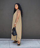 Fashionable Cape-Style Sleeveless Pocket Loose Dress HANI-61008