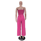 2026 New Women's Casual Washed Strapless Wide-Leg Jumpsuit TR-1360