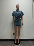 Casual Fashion Vest Shorts Denim Two-Piece Set YUNM-57005