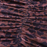 2026 Sexy Leopard Print V-Neck Halter Neck Mini Dress SUM-25484