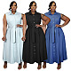 Fashion Solid Color Sleeveless Waist-cinching Shirt Dress NNWY-8170