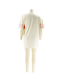 Round Neck Loose Multi Letter Street Fashion Punk Short Sleeved T-shirt PMR-462