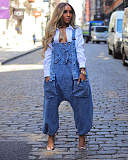 Fashionable Casual Sexy Denim Wide-Leg Jumpsuit JLX-6037