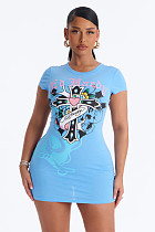 2026 Summer New Sexy Digital Positioning Print Bodycon Dress QYU-2990