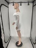 2026 Sexy Mesh Patchwork Off-Shoulder Top and Skirt Set XRB-10180