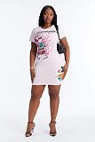 2026 Summer New Sexy Digital Positioning Print Bodycon Dress QYU-2990