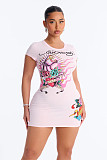2026 Summer New Sexy Digital Positioning Print Bodycon Dress QYU-2990
