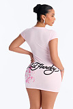 2026 Summer New Sexy Digital Positioning Print Bodycon Dress QYU-2990