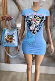 2026 Summer New Sexy Digital Positioning Print Bodycon Dress QYU-2990