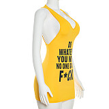 New Fashionable Letter Print Sexy Slim Fit Vest Dress RS-26DS002