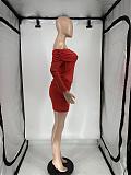 2026 Sexy Mesh Patchwork Off-Shoulder Top and Skirt Set XRB-10180