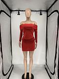 2026 Sexy Mesh Patchwork Off-Shoulder Top and Skirt Set XRB-10180