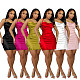 Sexy Backless Strappy Mini Dress With Pleated Fit PMR-TW857