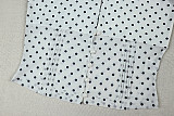 Sexy Polka Dot Print Halter Neck Strap Cropped Short-Sleeved Skirt Set JY-711875