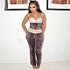 Sexy Leopard Print Bodycon Camisole Top and Slim Fit Trousers Set ZJQD-86812