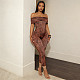 Sexy Ruffled Strapless Leopard Print Off-Shoulder Cropped Jumpsuit SHD-9970