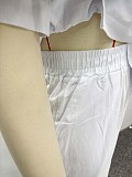 Casual Solid Color Collared Short-Sleeve Cardigan Shirt and Trousers Set QZ-6963