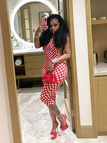 New Halter Neck Printed Elastic Slim Fit Jumpsuit MEM-88687