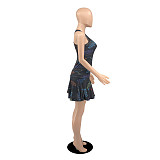 Fashionable Printed Cute Tennis Dress (Lined) YB-6085