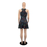 Fashionable Printed Cute Tennis Dress (Lined) YB-6085