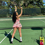 Fashionable Printed Cute Tennis Dress (Lined) YB-6085