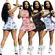 Fashionable Printed Cute Tennis Dress (Lined) YB-6085