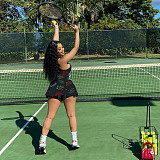 Fashionable Printed Cute Tennis Dress (Lined) YB-6085