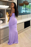 Sexy Lavender Purple Tassel Strapless Slim Fit Dress YD-8852