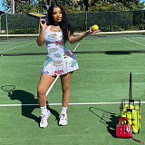 Fashionable Printed Cute Tennis Dress (Lined) YB-6085