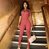 2026 Fashionable Slim Fit Polka Dot Jumpsuit RS-26JP025