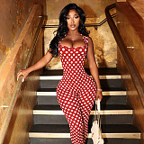 2026 Fashionable Slim Fit Polka Dot Jumpsuit RS-26JP025