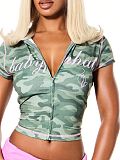 Fashionable Printed Color-Blocked Shorts Casual Suit MJL-X262